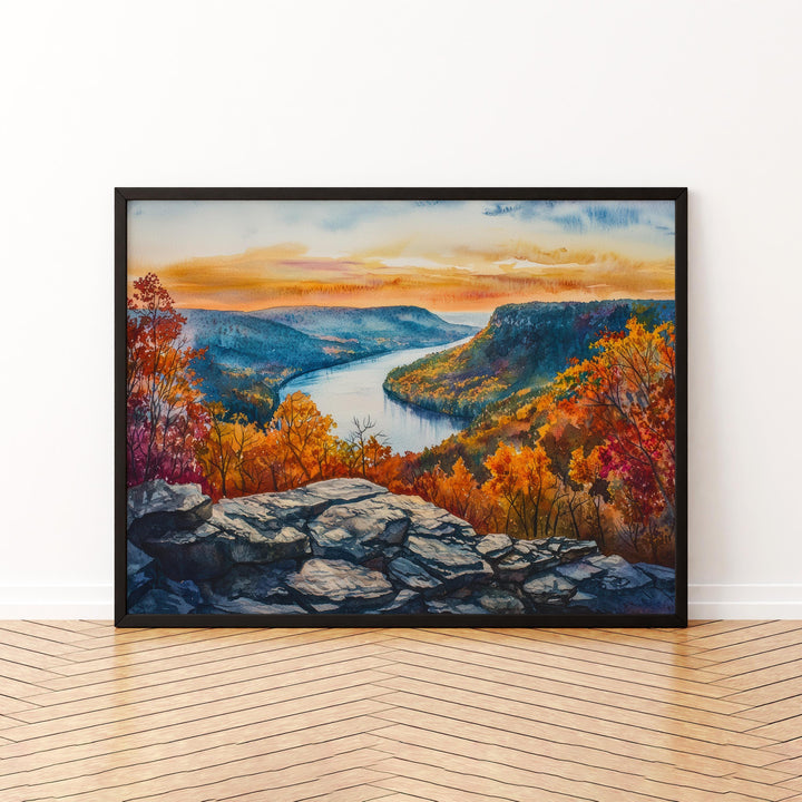 Bear Mountain State Park New York Watercolor Poster Hudson Valley Travel Print Landscape Painting Wall Art Upstate Souvenir