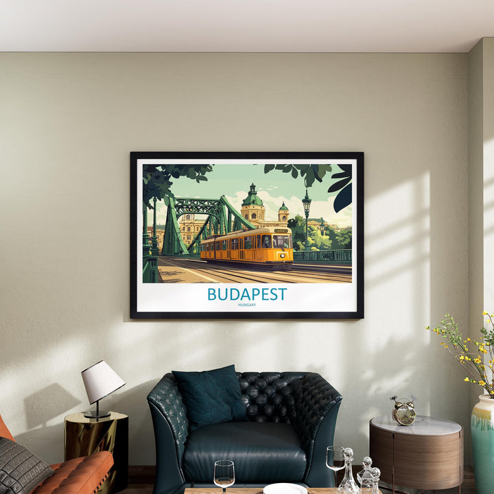 Budapest Hungary Landscape Travel Poster Scenic City Wall Art Historic Architecture Print Europe Decor Danube River Budapest Artwork