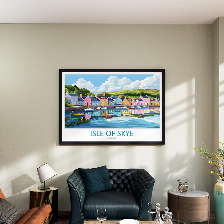 Isle of Skye Scotland Landscape Travel Poster Scenic Highlands Coastline Wall Art Rugged Mountains Print UK Decor Isle of Skye Artwork