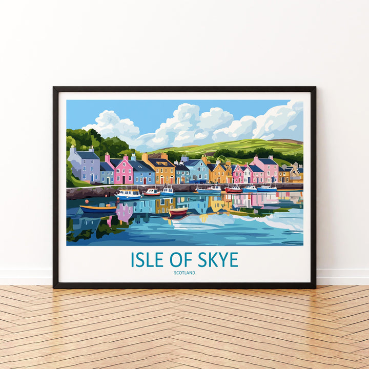 Isle of Skye Scotland Landscape Travel Poster Scenic Highlands Coastline Wall Art Rugged Mountains Print UK Decor Isle of Skye Artwork