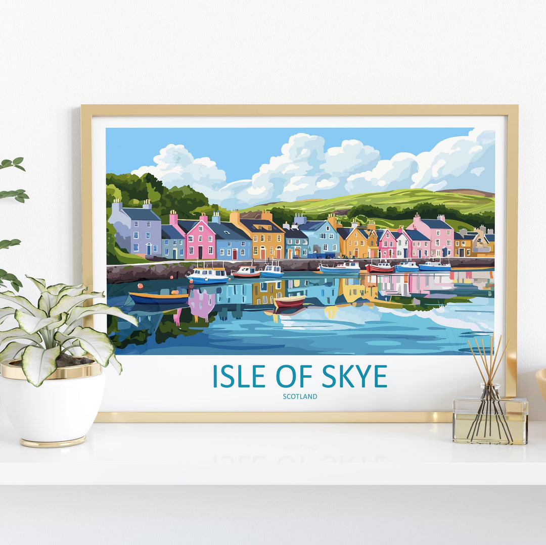 Isle of Skye Scotland Landscape Travel Poster Scenic Highlands Coastline Wall Art Rugged Mountains Print UK Decor Isle of Skye Artwork