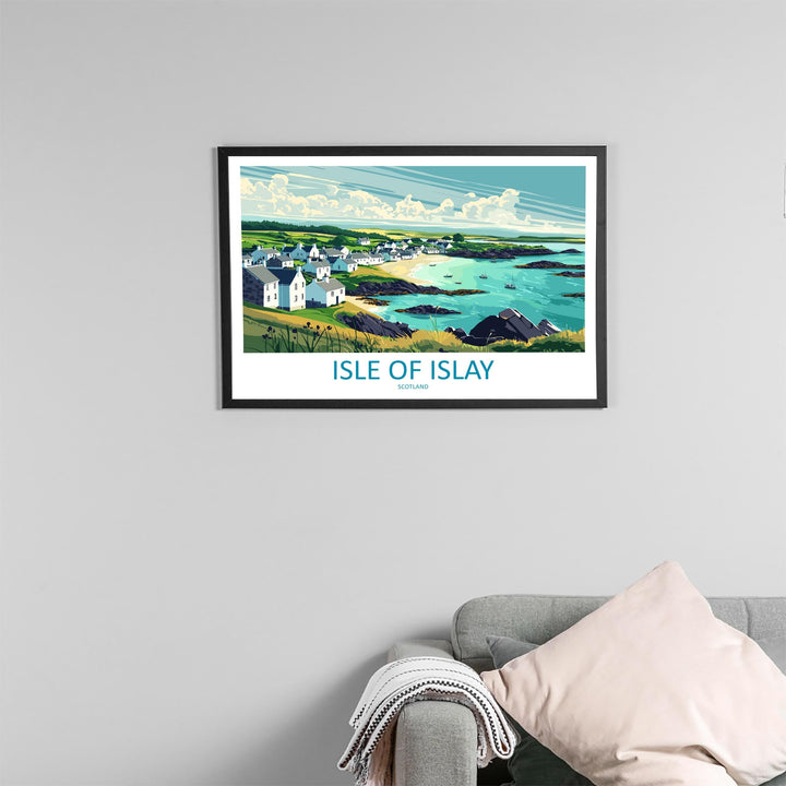 Isle of Islay Scotland Landscape Travel Poster Scenic Hebrides Coastline Wall Art Whisky Island Print UK Decor Beautiful Islay Artwork