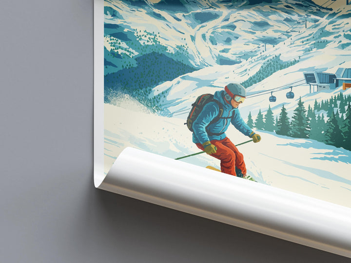 Sölden Austria Ski Print Travel Poster Alpine Resort Wall Art Glacier Ski Area Europe Decor Sölden Artwork