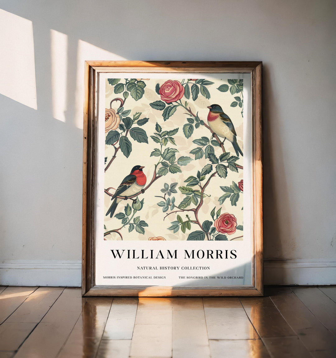 William Morris Robin Bird Wall Art Floral Botanical Print Vintage Cottagecore Decor Arts And Crafts Nature Poster Artwork for Home