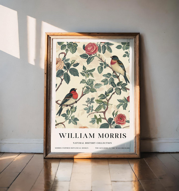 William Morris Robin Bird Wall Art Floral Botanical Print Vintage Cottagecore Decor Arts And Crafts Nature Poster Artwork for Home