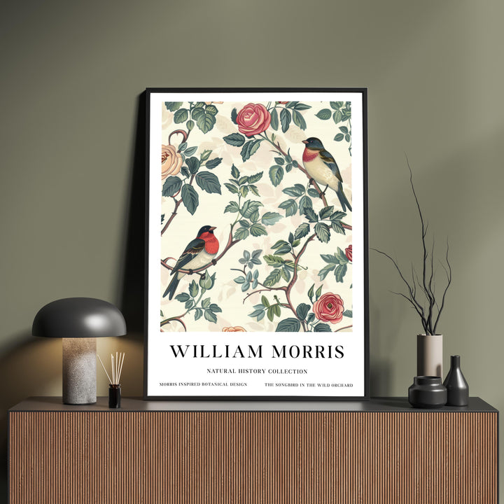 William Morris Robin Bird Wall Art Floral Botanical Print Vintage Cottagecore Decor Arts And Crafts Nature Poster Artwork for Home