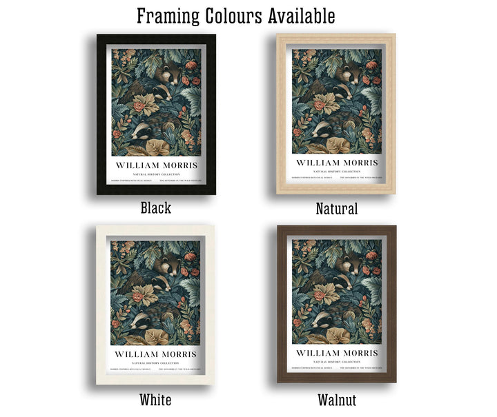 William Morris Badger Wall Art Woodland Animal Vintage Botanical Print Cottagecore Forest Decor Arts And Crafts Poster Artwork for Home
