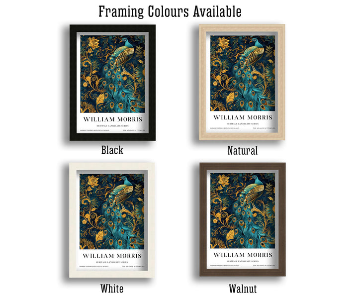 William Morris Peacock Wall Art Blue Gold Bird Vintage Botanical Print Luxury Cottagecore Decor Arts And Crafts Poster Artwork for Home