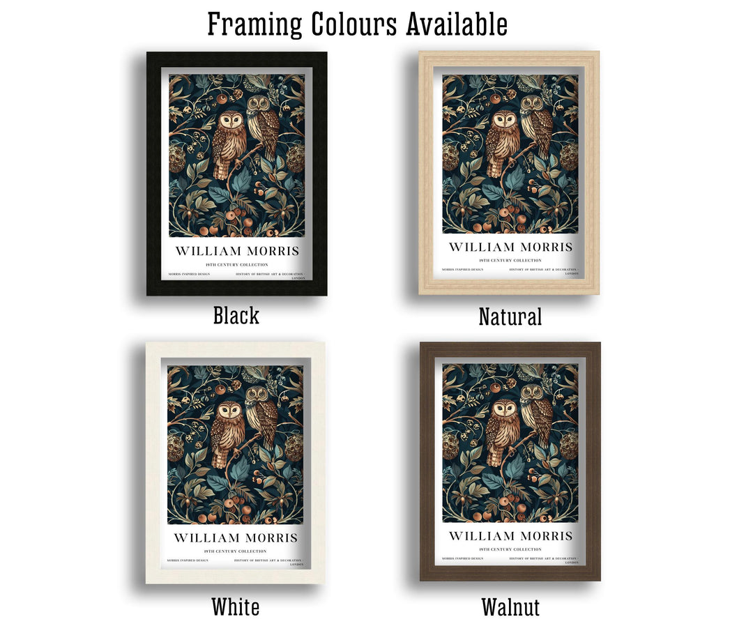 William Morris Owl Wall Art Woodland Bird Vintage Botanical Print Cottagecore Forest Decor Arts And Crafts Poster Artwork for Home
