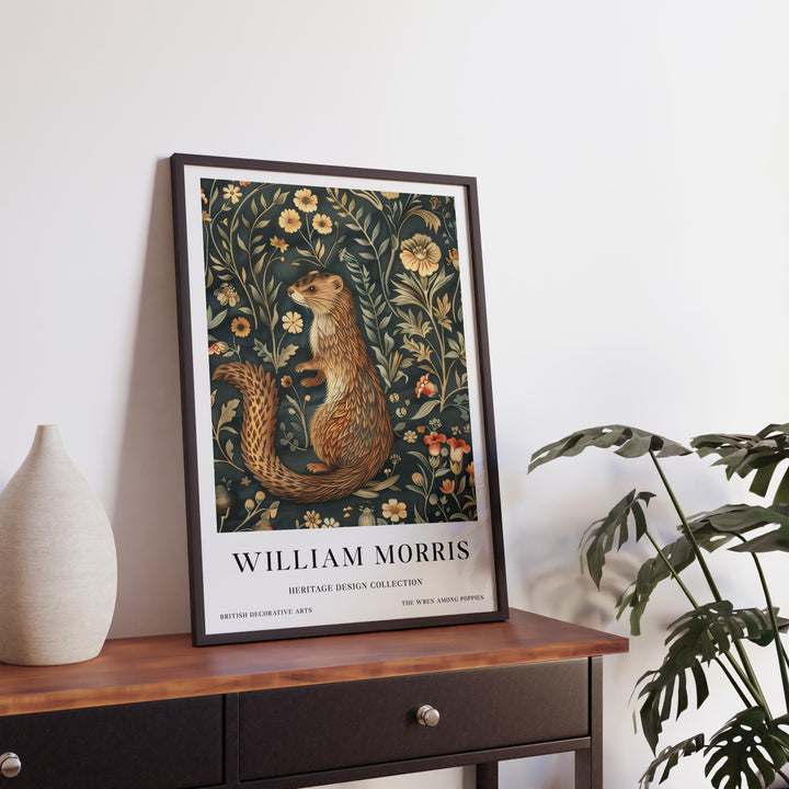 William Morris Weasel Wall Art Woodland Animal Vintage Botanical Print Cottagecore Nature Decor Arts And Crafts Poster Artwork for Home