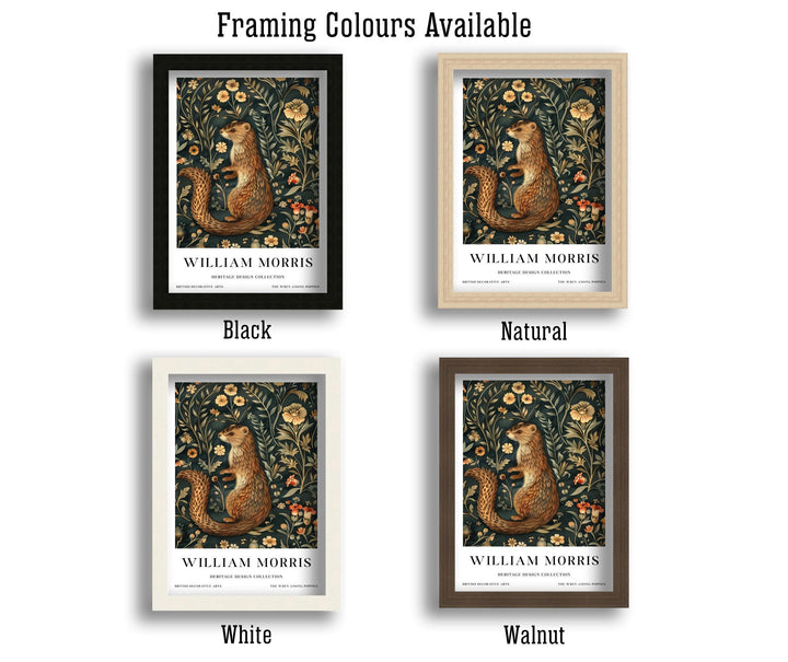 William Morris Weasel Wall Art Woodland Animal Vintage Botanical Print Cottagecore Nature Decor Arts And Crafts Poster Artwork for Home