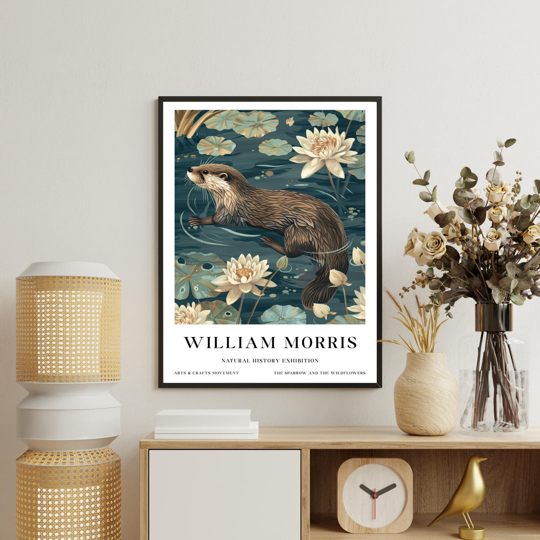 William Morris Otter Wall Art Water Lily Botanical Print Vintage Nature Cottagecore Decor Arts And Crafts Poster Artwork for Home