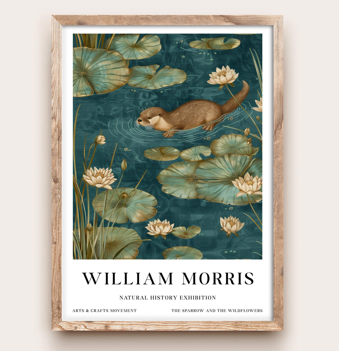 William Morris Otter Wall Art Water Lily Botanical Print Vintage Nature Cottagecore Decor Arts And Crafts Poster Artwork for Home