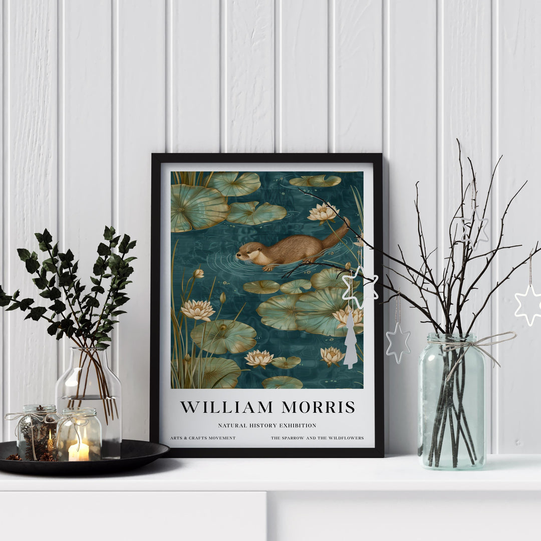 William Morris Otter Wall Art Water Lily Botanical Print Vintage Nature Cottagecore Decor Arts And Crafts Poster Artwork for Home