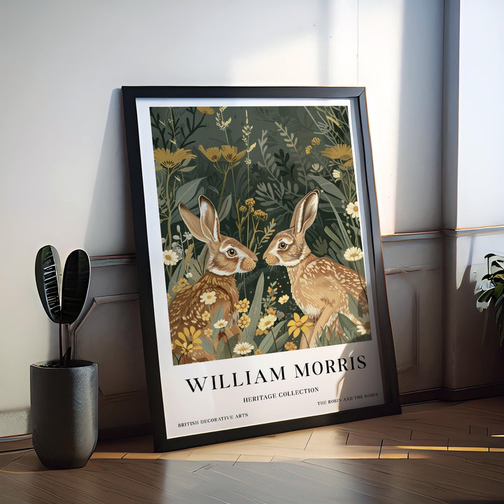 William Morris Hares Wall Art Woodland Animal Botanical Print Vintage Cottagecore Meadow Decor Arts And Crafts Poster Artwork for Home