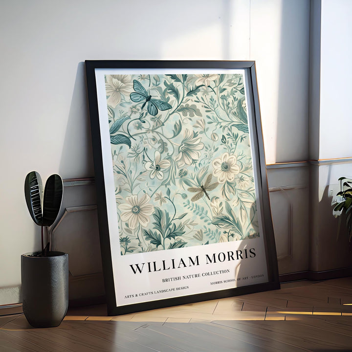 William Morris Dragonfly Wall Art Botanical Floral Print Vintage Cottagecore Nature Decor Arts And Crafts Poster Artwork for Home