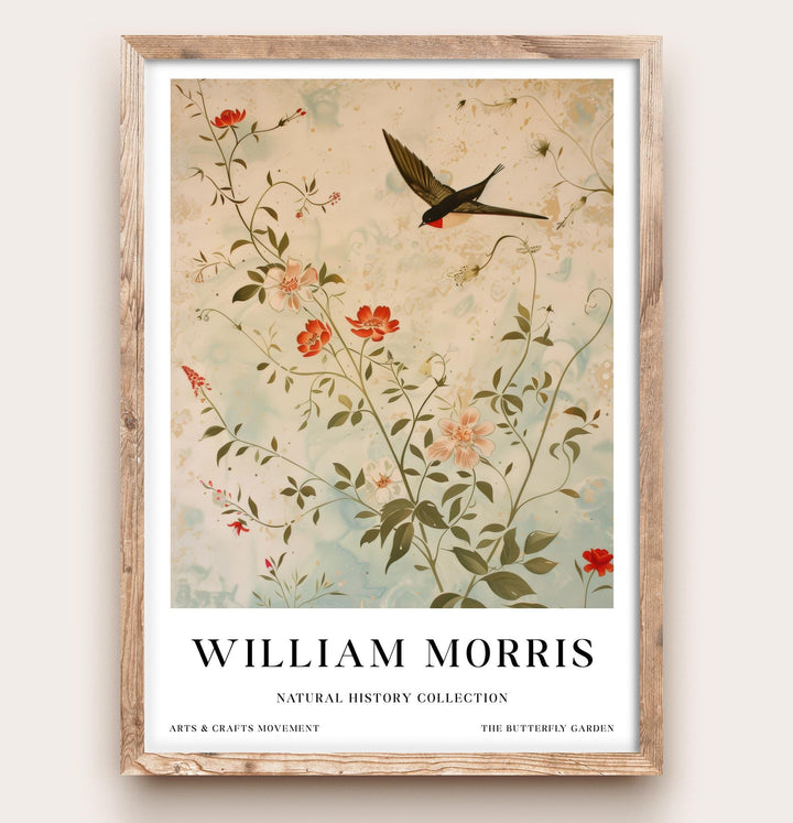 William Morris Swallow Bird Wall Art Botanical Floral Print Vintage Cottagecore Decor Arts And Crafts Nature Poster Artwork for Home