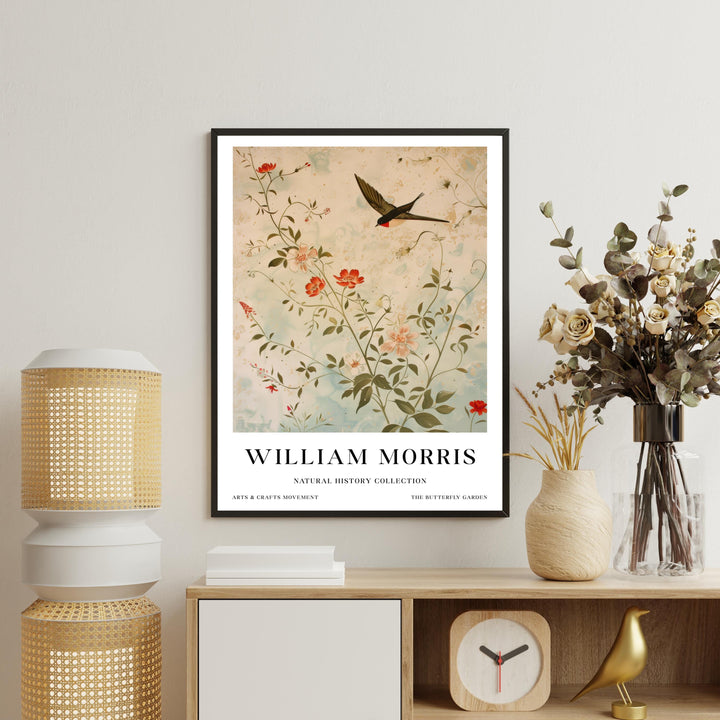 William Morris Swallow Bird Wall Art Botanical Floral Print Vintage Cottagecore Decor Arts And Crafts Nature Poster Artwork for Home