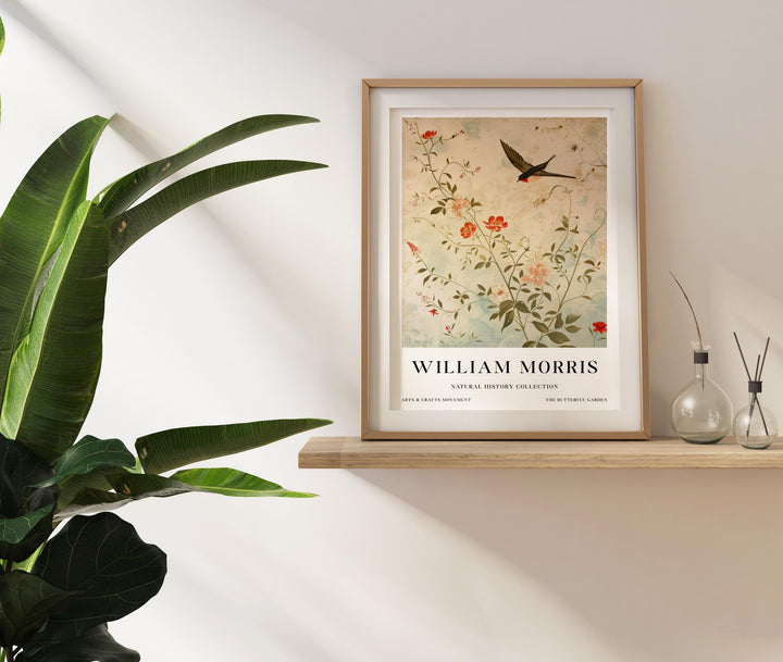 William Morris Swallow Bird Wall Art Botanical Floral Print Vintage Cottagecore Decor Arts And Crafts Nature Poster Artwork for Home
