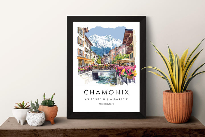 Chamonix Travel Print Chamonix Wall Decor France Chamonix Art Chamonix Wall Art French Alps Poster Gift for Mountain Lovers