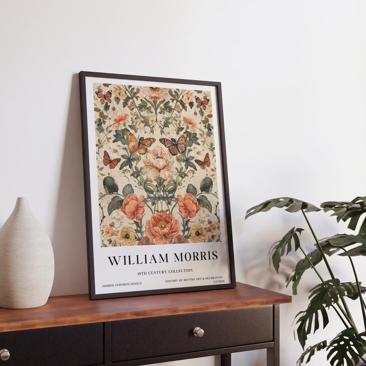 William Morris Butterfly Floral Wall Art Vintage Botanical Print Cottagecore Decor Arts And Crafts Nature Poster Artwork for Home
