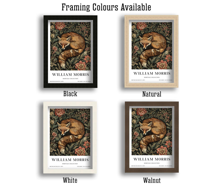 William Morris Sleeping Fox Wall Art Woodland Animal Vintage Botanical Print Cottagecore Decor Arts And Crafts Poster Artwork for Home
