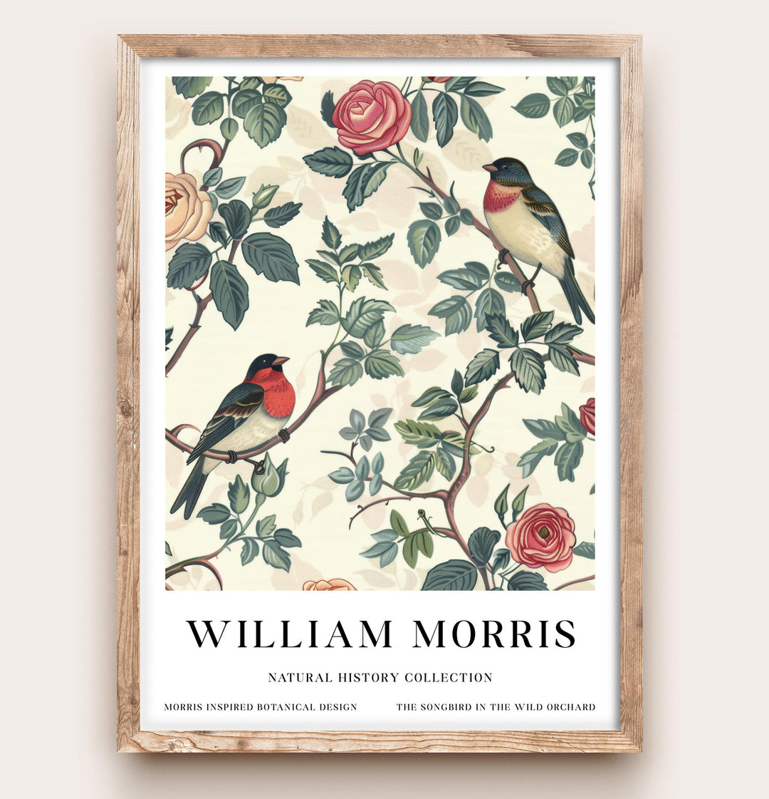 William Morris Robin Bird Wall Art Floral Botanical Print Vintage Cottagecore Decor Arts And Crafts Nature Poster Artwork for Home