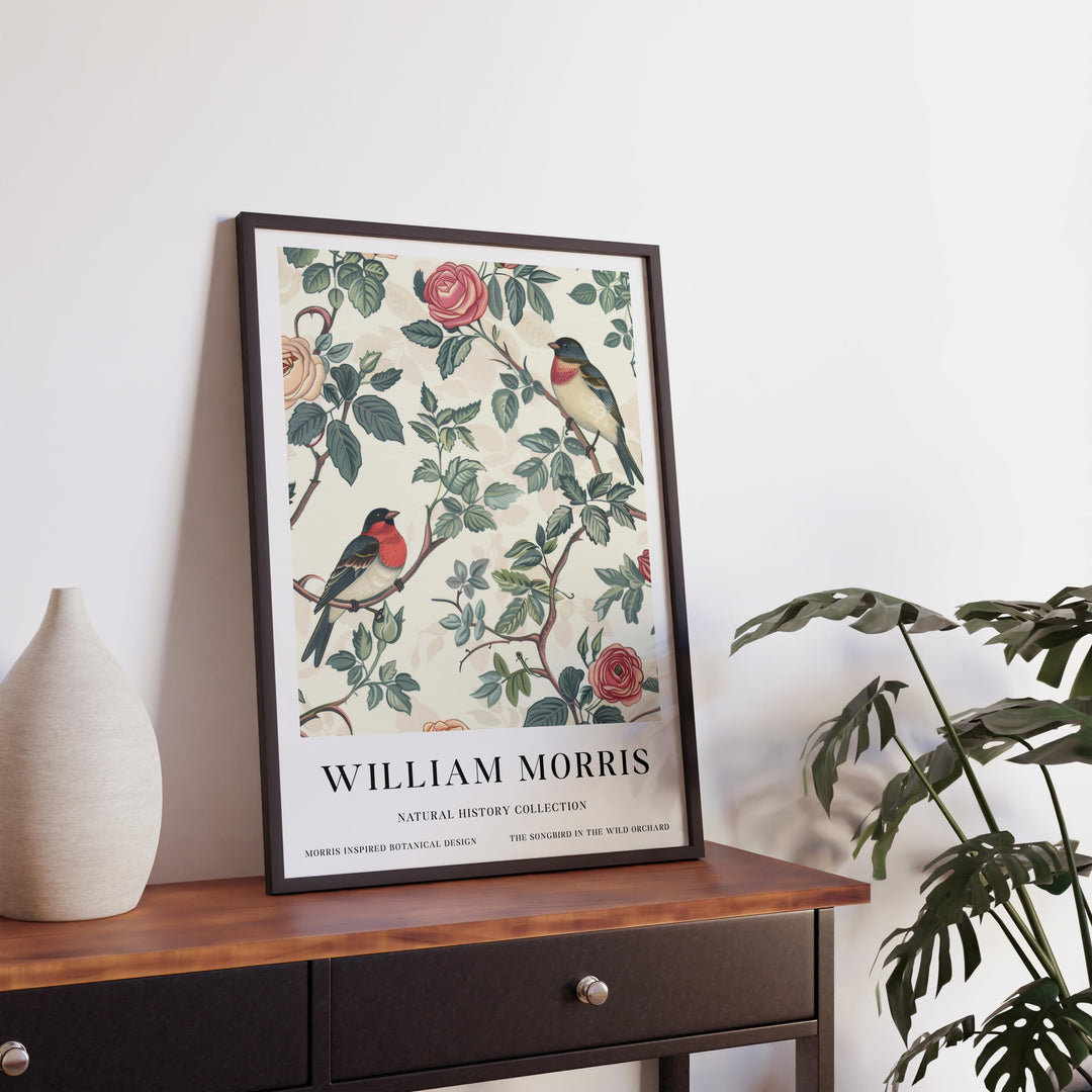 William Morris Robin Bird Wall Art Floral Botanical Print Vintage Cottagecore Decor Arts And Crafts Nature Poster Artwork for Home