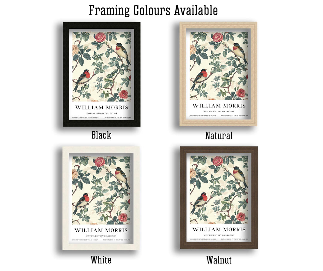 William Morris Robin Bird Wall Art Floral Botanical Print Vintage Cottagecore Decor Arts And Crafts Nature Poster Artwork for Home