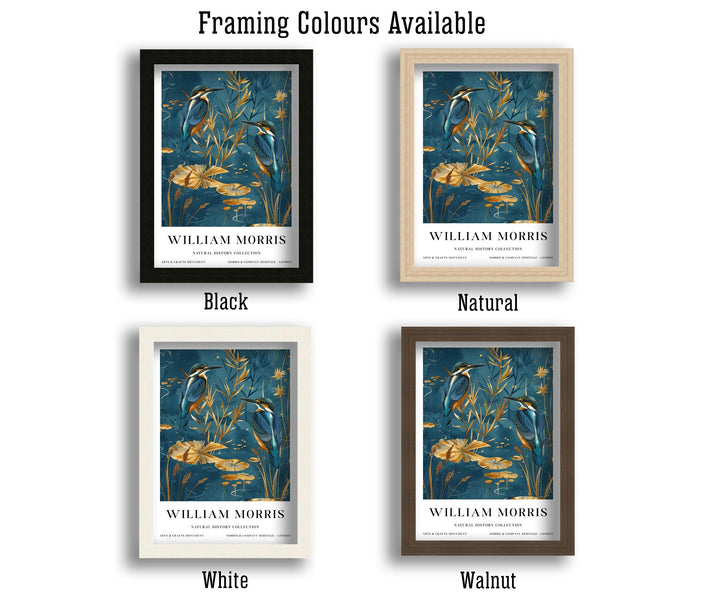 William Morris Kingfisher Bird Wall Art Blue Gold Botanical Print Vintage Nature Cottagecore Decor Arts And Crafts Poster Artwork for Home