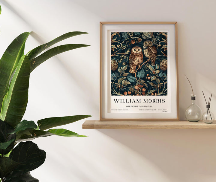 William Morris Owl Wall Art Woodland Bird Vintage Botanical Print Cottagecore Forest Decor Arts And Crafts Poster Artwork for Home