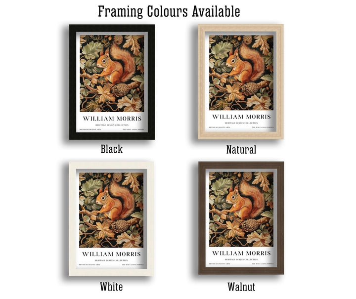 William Morris Red Squirrel Wall Art Woodland Animal Vintage Botanical Print Cottagecore Forest Decor Arts Crafts Poster Artwork for Home