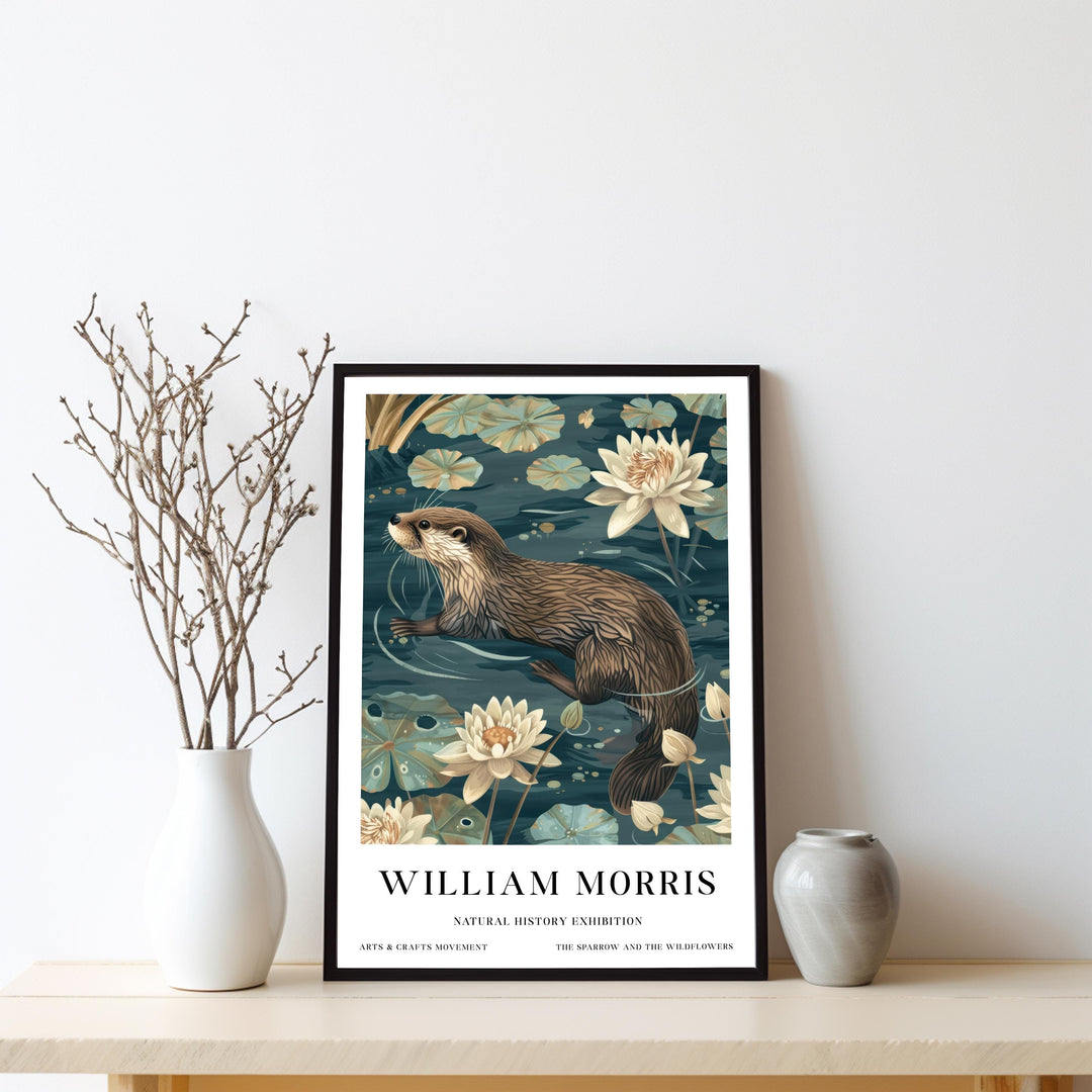 William Morris Otter Wall Art Water Lily Botanical Print Vintage Nature Cottagecore Decor Arts And Crafts Poster Artwork for Home