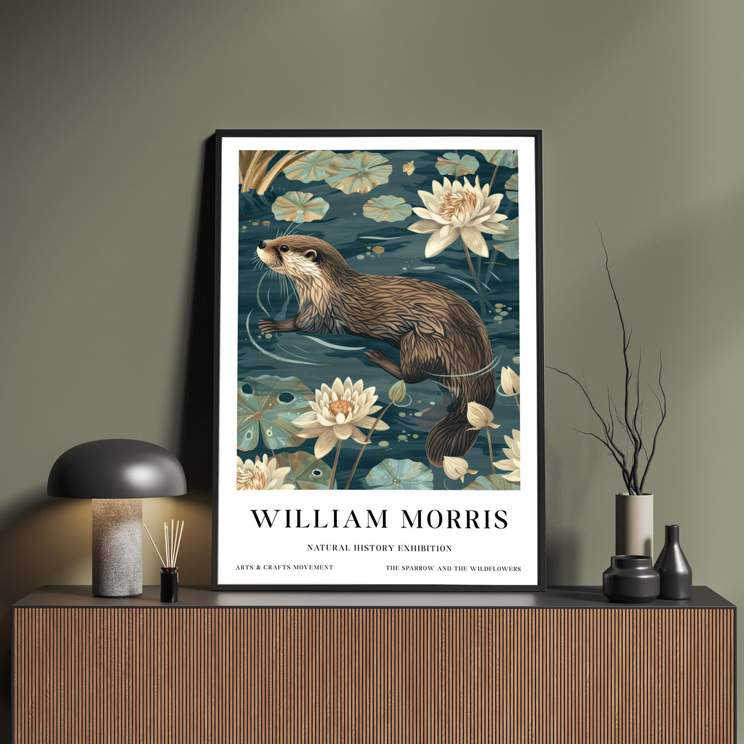 William Morris Otter Wall Art Water Lily Botanical Print Vintage Nature Cottagecore Decor Arts And Crafts Poster Artwork for Home