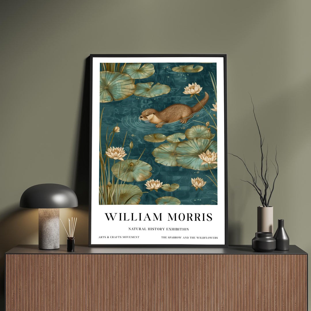 William Morris Otter Wall Art Water Lily Botanical Print Vintage Nature Cottagecore Decor Arts And Crafts Poster Artwork for Home