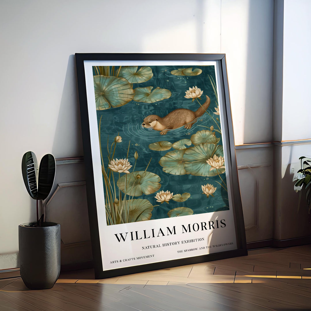 William Morris Otter Wall Art Water Lily Botanical Print Vintage Nature Cottagecore Decor Arts And Crafts Poster Artwork for Home