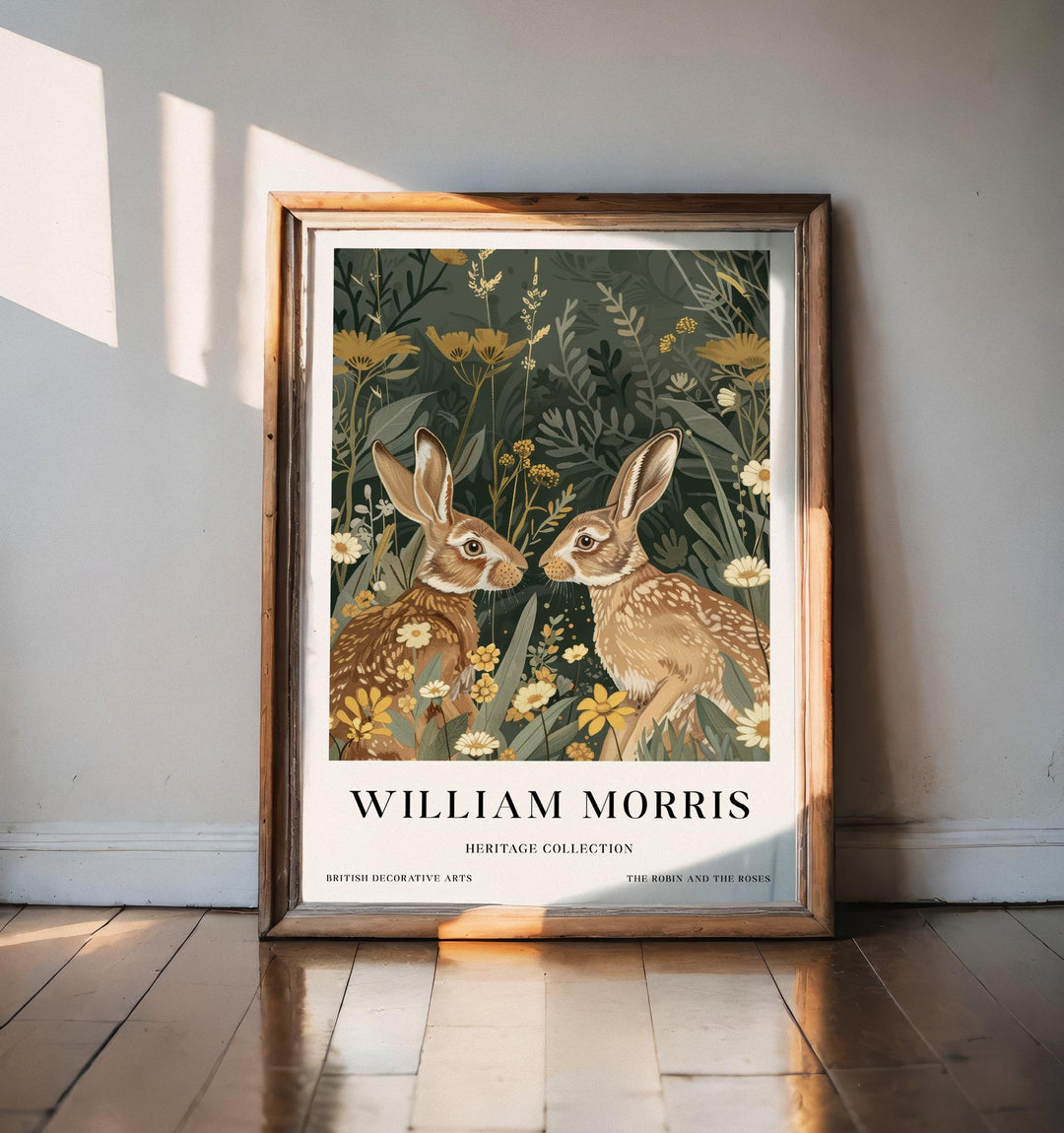 William Morris Hares Wall Art Woodland Animal Botanical Print Vintage Cottagecore Meadow Decor Arts And Crafts Poster Artwork for Home