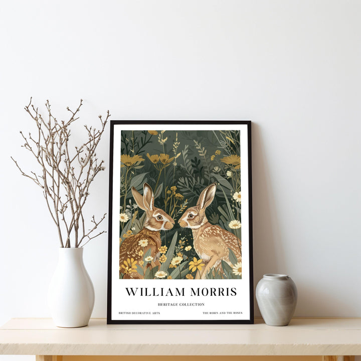 William Morris Hares Wall Art Woodland Animal Botanical Print Vintage Cottagecore Meadow Decor Arts And Crafts Poster Artwork for Home