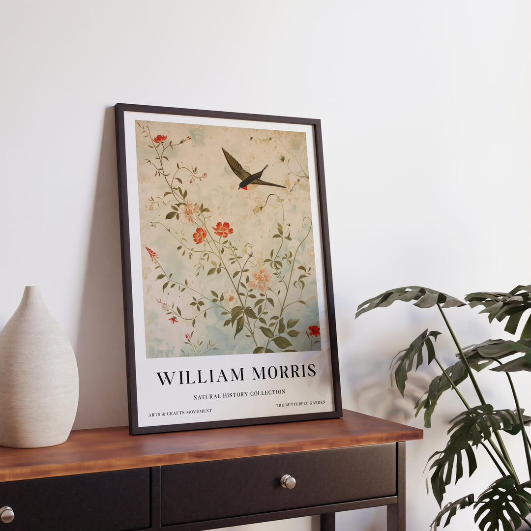 William Morris Swallow Bird Wall Art Botanical Floral Print Vintage Cottagecore Decor Arts And Crafts Nature Poster Artwork for Home