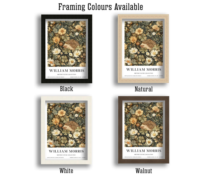 William Morris Hedgehog Wall Art Botanical Floral Print Vintage Cottagecore Nature Decor Arts And Crafts Poster Artwork for Home