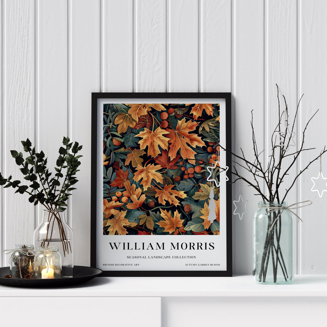 William Morris Autumn Leaves Wall Art Botanical Fall Print Vintage Cottagecore Decor Arts And Crafts Nature Poster Artwork for Home