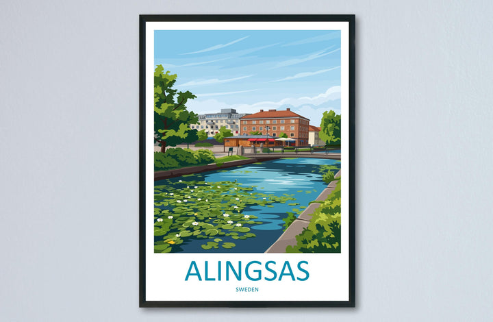 Alingsås Travel Print Alingsås Wall Decor Sweden Alingsås Art Alingsås Wall Art Sweden Poster Gift for Scandinavian Town Lovers
