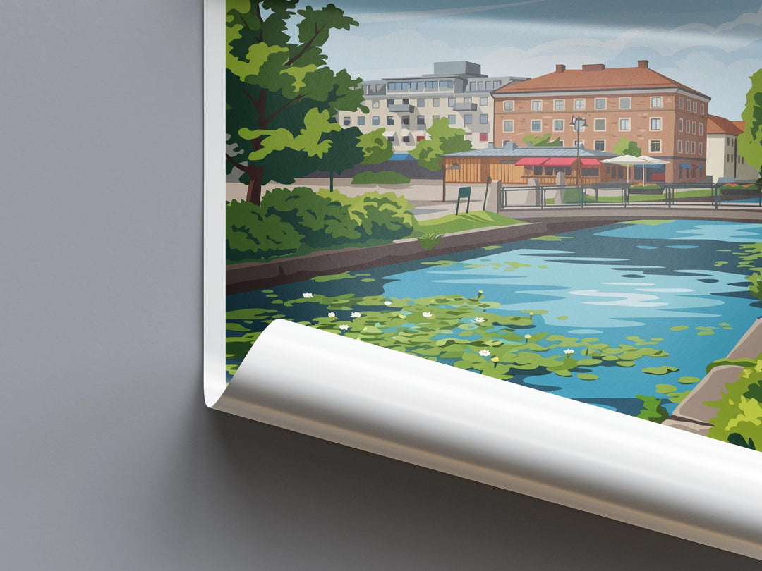 Alingsås Travel Print Alingsås Wall Decor Sweden Alingsås Art Alingsås Wall Art Sweden Poster Gift for Scandinavian Town Lovers